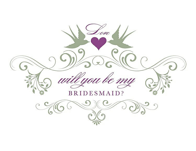 Front View - Kiwi & Orchid Will You Be My Bridesmaid Card - Classic