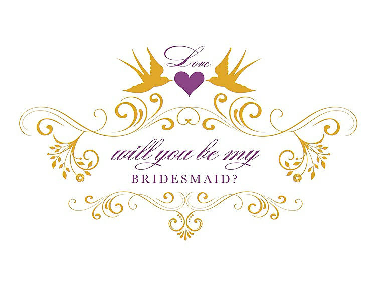 Front View - Mango & Orchid Will You Be My Bridesmaid Card - Classic