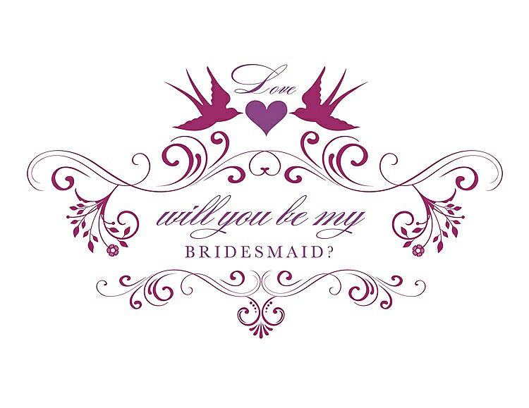 Front View - Merlot & Orchid Will You Be My Bridesmaid Card - Classic