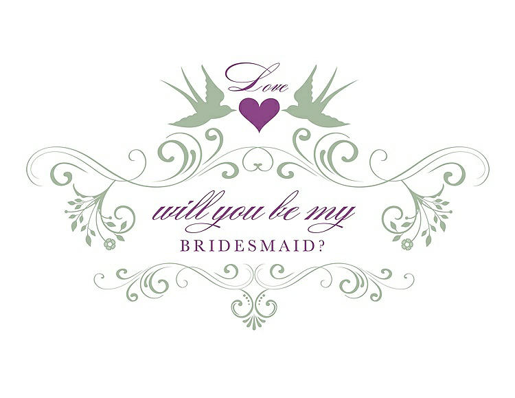 Front View - Mermaid & Orchid Will You Be My Bridesmaid Card - Classic