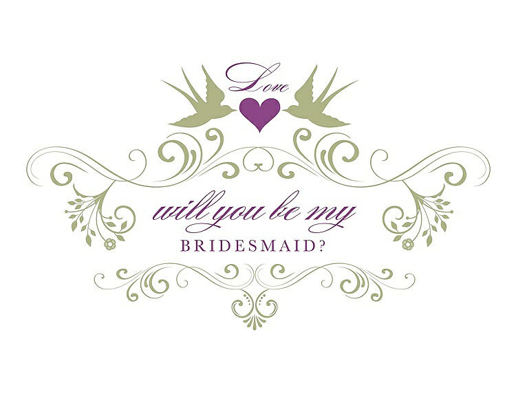Front View - Mint & Orchid Will You Be My Bridesmaid Card - Classic
