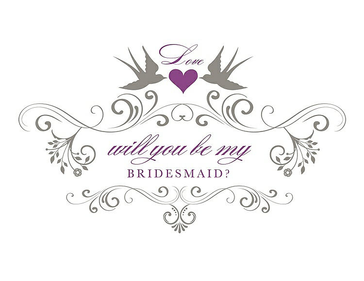 Front View - Mocha & Orchid Will You Be My Bridesmaid Card - Classic
