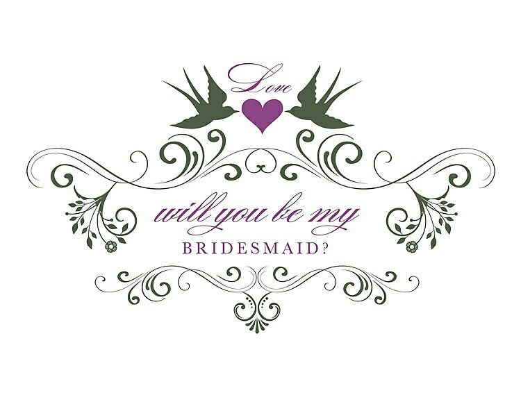 Front View - Moss & Orchid Will You Be My Bridesmaid Card - Classic