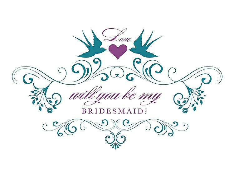 Front View - Niagara & Orchid Will You Be My Bridesmaid Card - Classic
