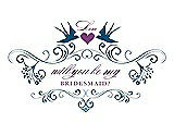 Front View Thumbnail - Ocean Blue & Orchid Will You Be My Bridesmaid Card - Classic