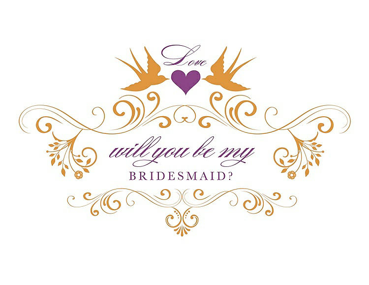 Front View - Orange Crush & Orchid Will You Be My Bridesmaid Card - Classic