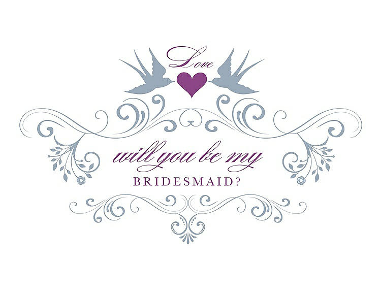 Front View - Platinum & Orchid Will You Be My Bridesmaid Card - Classic