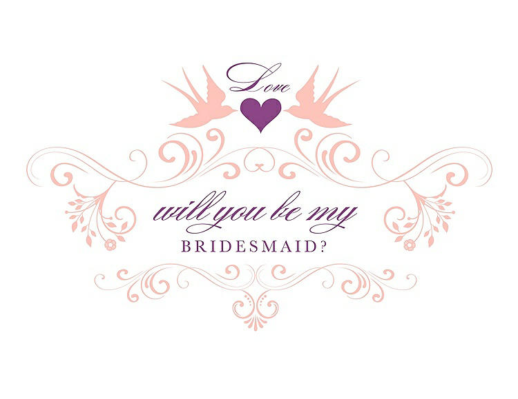 Front View - Primrose & Orchid Will You Be My Bridesmaid Card - Classic
