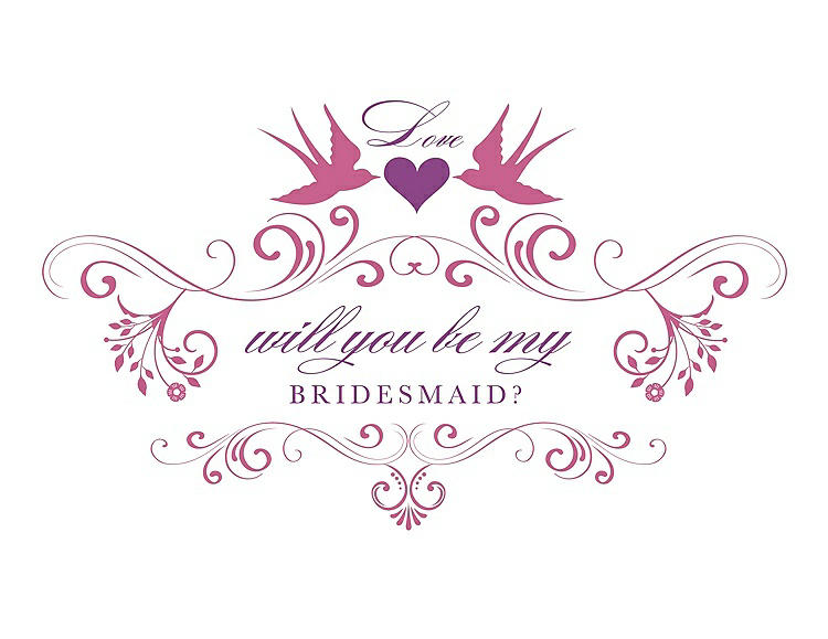 Front View - Pretty In Pink & Orchid Will You Be My Bridesmaid Card - Classic