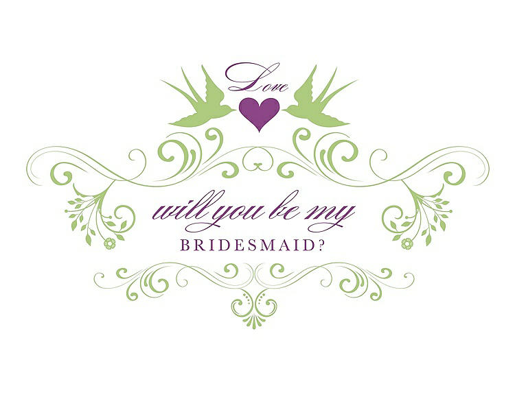 Front View - Pistachio & Orchid Will You Be My Bridesmaid Card - Classic