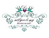 Front View Thumbnail - Pantone Turquoise & Orchid Will You Be My Bridesmaid Card - Classic
