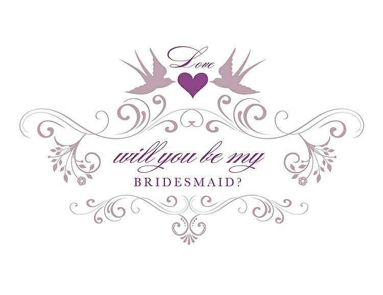 Front View - Quartz & Orchid Will You Be My Bridesmaid Card - Classic