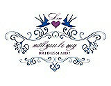 Front View Thumbnail - Royal Blue & Orchid Will You Be My Bridesmaid Card - Classic