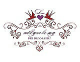 Front View Thumbnail - Ribbon Red & Orchid Will You Be My Bridesmaid Card - Classic