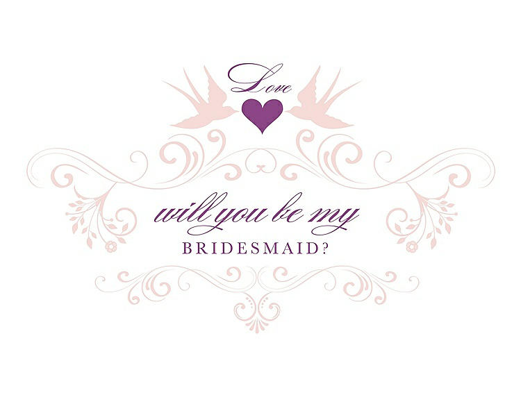Front View - Rose Water & Orchid Will You Be My Bridesmaid Card - Classic