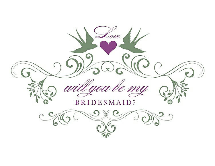 Front View - Sage & Orchid Will You Be My Bridesmaid Card - Classic