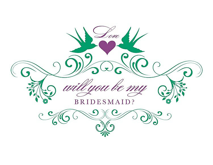 Front View - Shamrock & Orchid Will You Be My Bridesmaid Card - Classic
