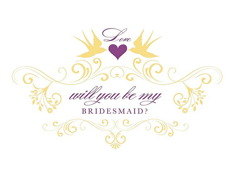 Front View - Sunflower & Orchid Will You Be My Bridesmaid Card - Classic
