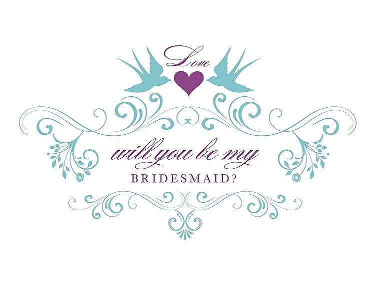Front View - Spa & Orchid Will You Be My Bridesmaid Card - Classic