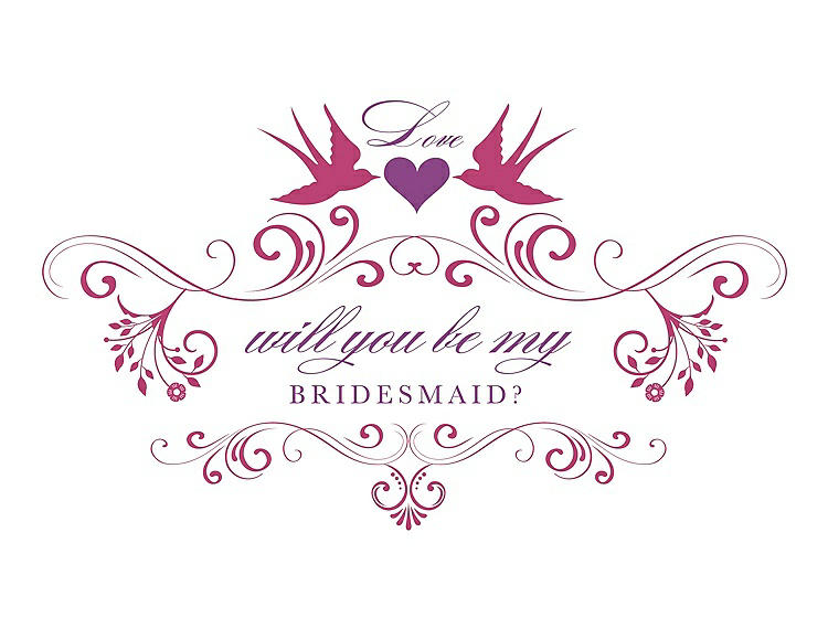Front View - Strawberry & Orchid Will You Be My Bridesmaid Card - Classic
