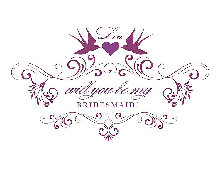 Front View - Sugar Plum & Orchid Will You Be My Bridesmaid Card - Classic