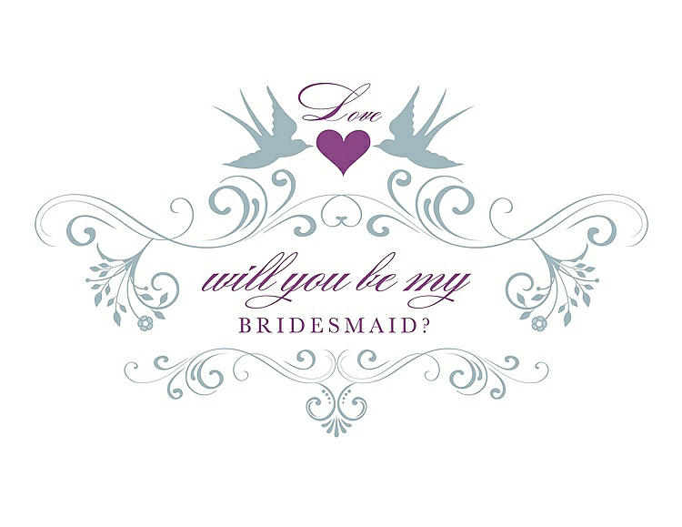 Front View - Surf Spray & Orchid Will You Be My Bridesmaid Card - Classic