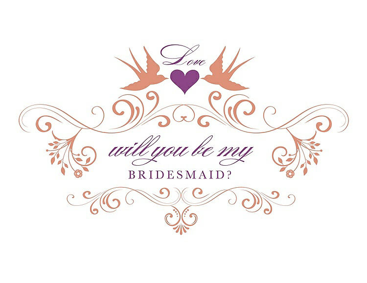 Front View - Tangerine & Orchid Will You Be My Bridesmaid Card - Classic