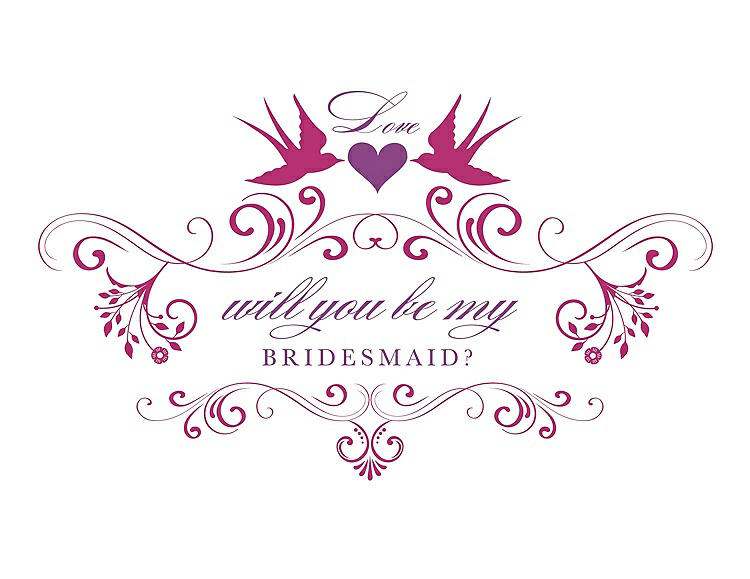 Front View - Tutti Frutti & Orchid Will You Be My Bridesmaid Card - Classic