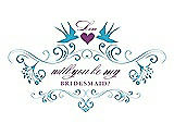 Front View Thumbnail - Turquoise & Orchid Will You Be My Bridesmaid Card - Classic