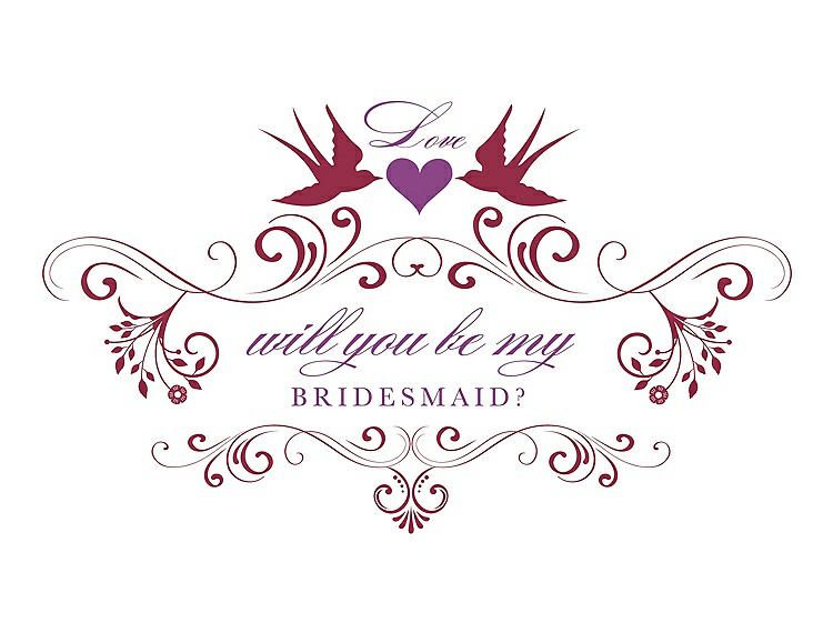 Front View - Valentine & Orchid Will You Be My Bridesmaid Card - Classic