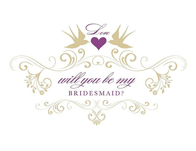 Front View - Venetian Gold & Orchid Will You Be My Bridesmaid Card - Classic