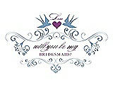 Front View Thumbnail - Windsor Blue & Orchid Will You Be My Bridesmaid Card - Classic