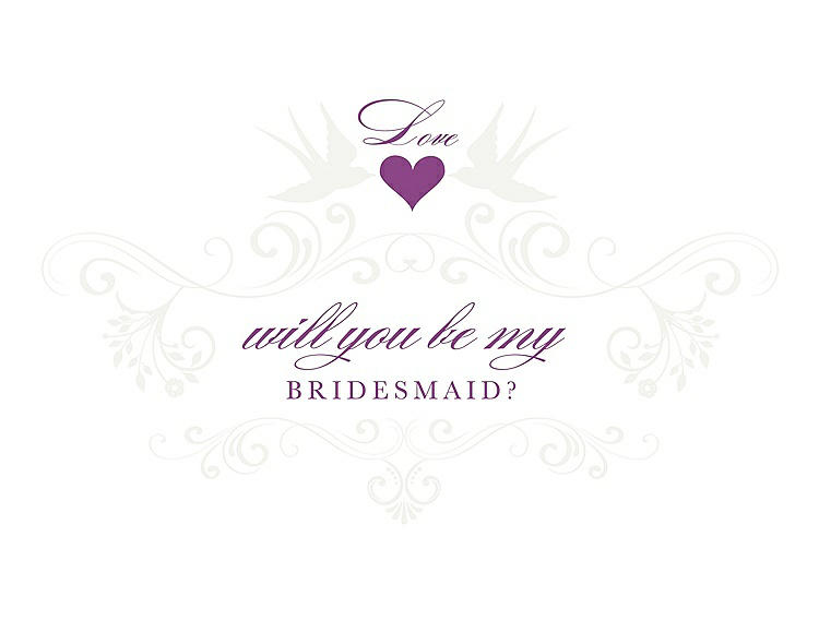 Front View - White & Orchid Will You Be My Bridesmaid Card - Classic