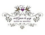 Front View Thumbnail - Antique Gold & Orchid Will You Be My Maid of Honor Card - Classic