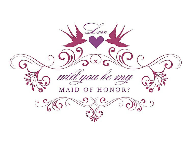 Front View - Berry Twist & Orchid Will You Be My Maid of Honor Card - Classic