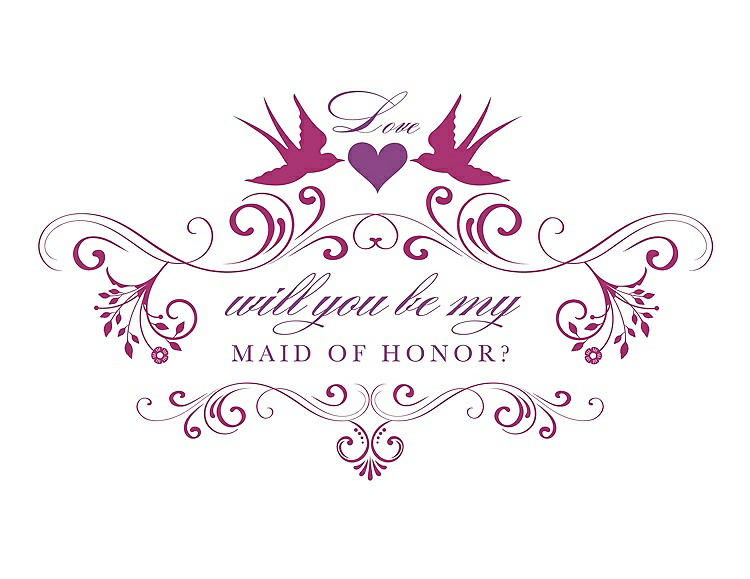 Front View - Cerise & Orchid Will You Be My Maid of Honor Card - Classic