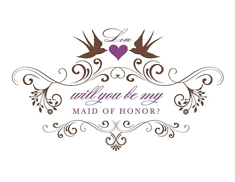 Front View - Cinnamon & Orchid Will You Be My Maid of Honor Card - Classic