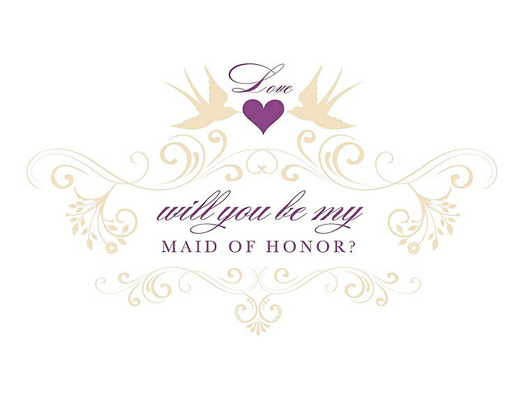 Front View - Corn Silk & Orchid Will You Be My Maid of Honor Card - Classic