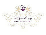 Front View Thumbnail - Corn Silk & Orchid Will You Be My Maid of Honor Card - Classic