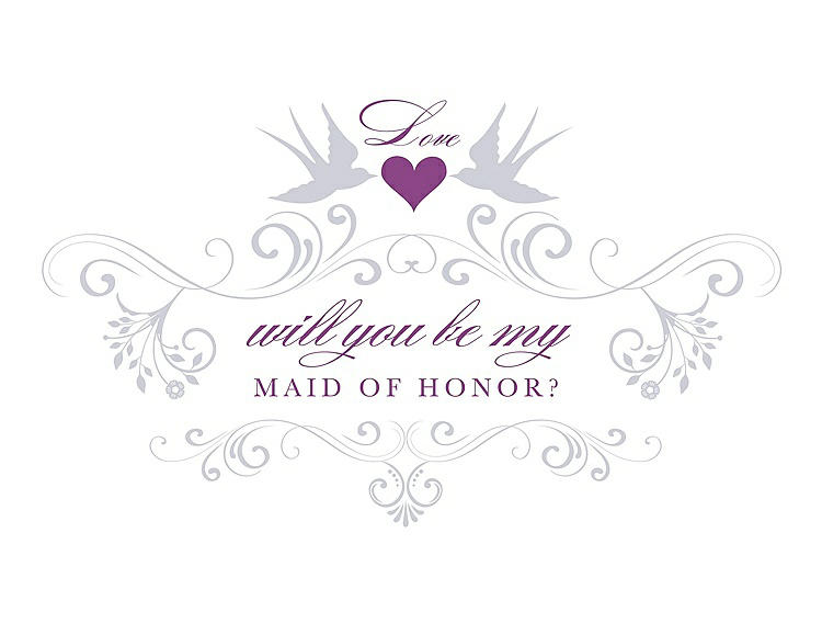 Front View - Dove & Orchid Will You Be My Maid of Honor Card - Classic