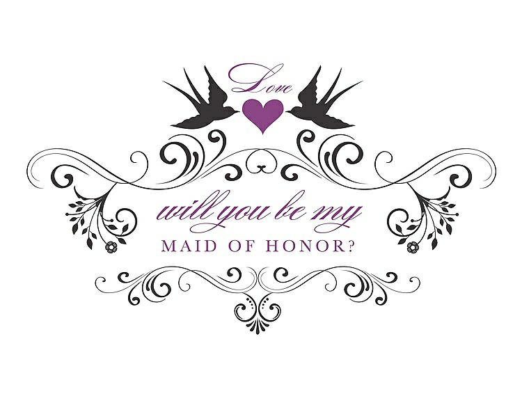 Front View - Graphite & Orchid Will You Be My Maid of Honor Card - Classic