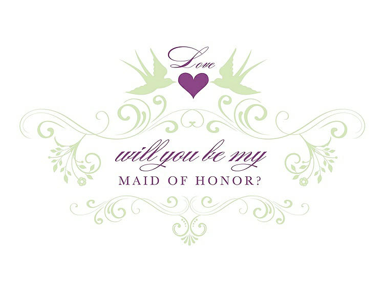 Front View - Honey Dew & Orchid Will You Be My Maid of Honor Card - Classic