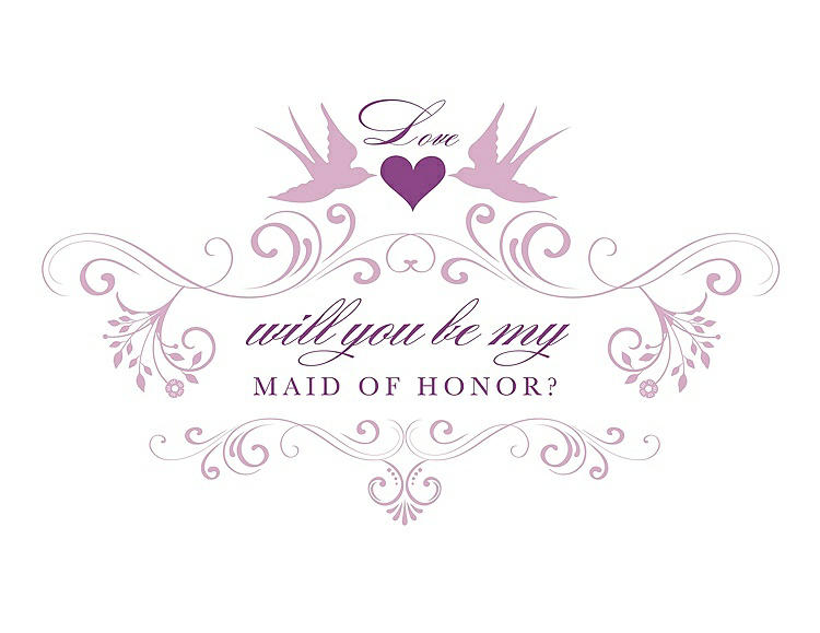 Front View - Hyacinth (iridescent Taffeta) & Orchid Will You Be My Maid of Honor Card - Classic