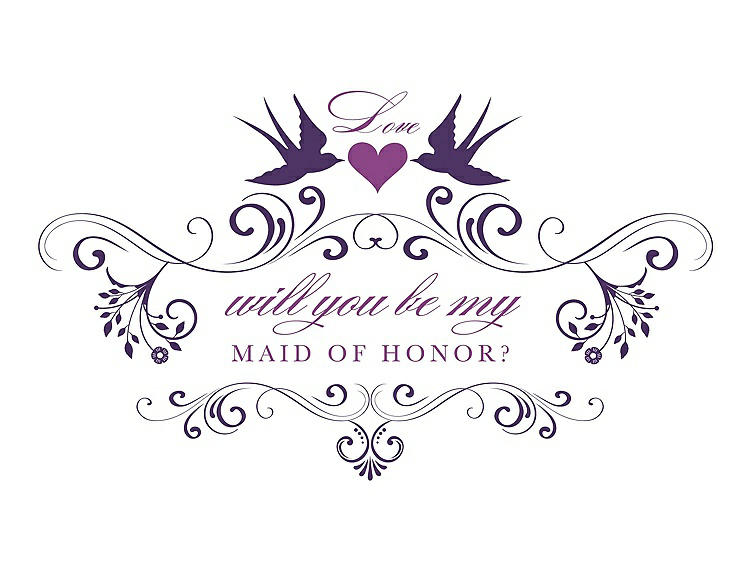 Front View - Majestic & Orchid Will You Be My Maid of Honor Card - Classic