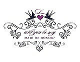 Front View Thumbnail - Navy Blue & Orchid Will You Be My Maid of Honor Card - Classic