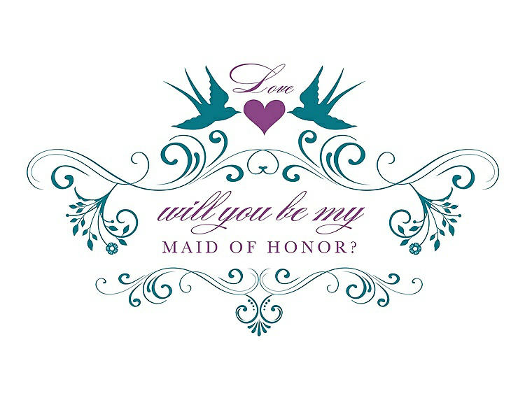 Front View - Oasis & Orchid Will You Be My Maid of Honor Card - Classic