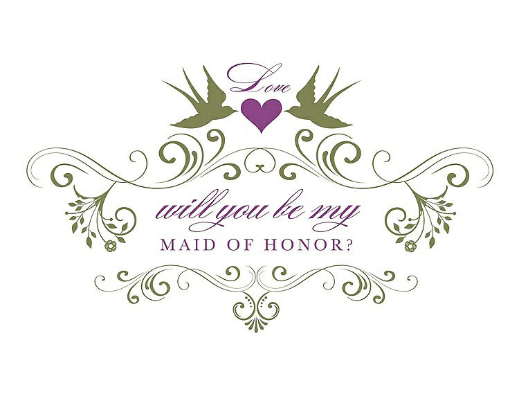 Front View - Olive & Orchid Will You Be My Maid of Honor Card - Classic