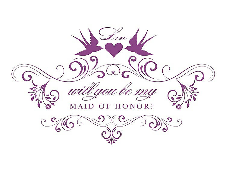 Front View - Orchid & Orchid Will You Be My Maid of Honor Card - Classic