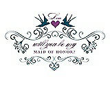 Front View Thumbnail - Peacock Teal & Orchid Will You Be My Maid of Honor Card - Classic
