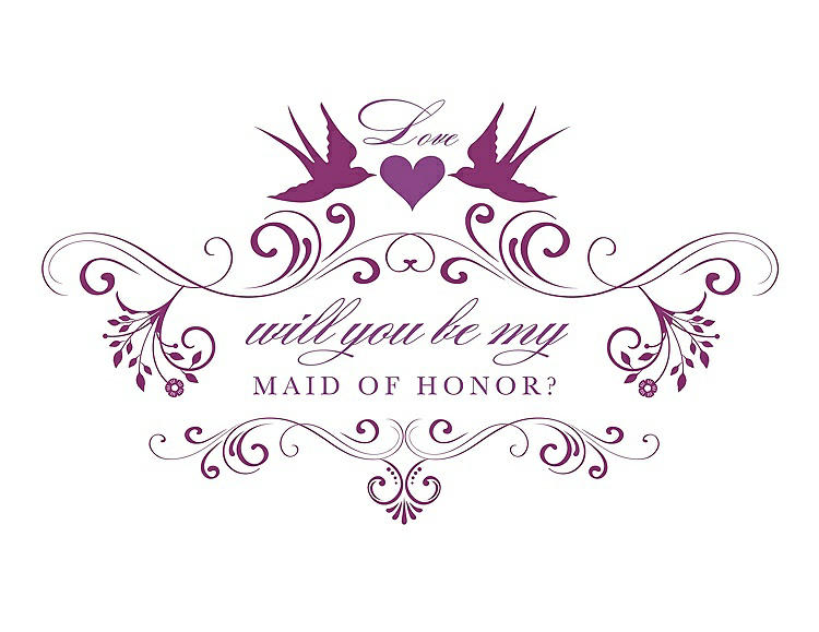 Front View - Persian Plum & Orchid Will You Be My Maid of Honor Card - Classic